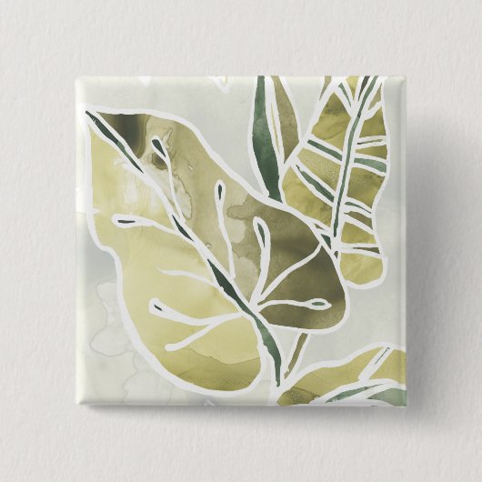 Batik-Blätter Button (Vorderseite)