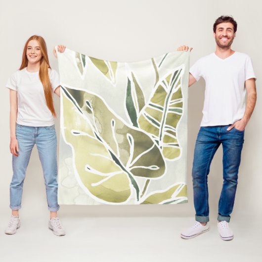 Batik-Blätter Fleecedecke (Beispiel)