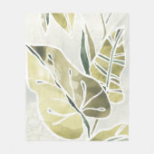 Batik-Blätter Fleecedecke (Vorderseite)