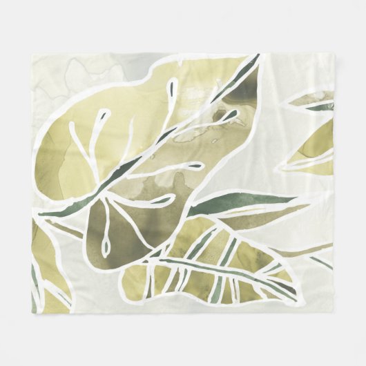 Batik-Blätter Fleecedecke (Vorderseite (Horizontal))