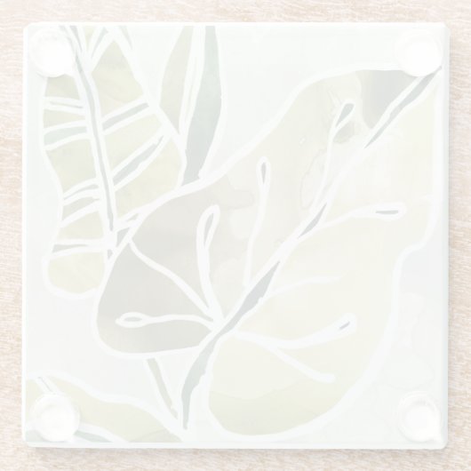 Batik-Blätter Glasuntersetzer (Rückseite)