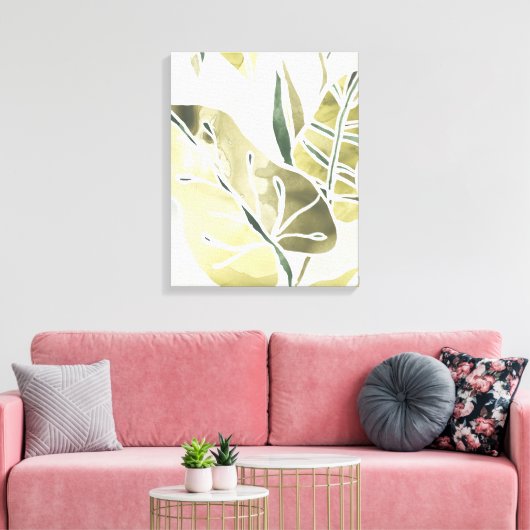 Batik-Blätter Leinwanddruck (Insitu (Wohnzimmer))