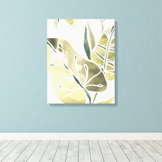 Batik-Blätter Leinwanddruck (Insitu (Holzboden))