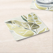 Batik-Blätter Rechteckiger Pappuntersetzer (angewinkelt)