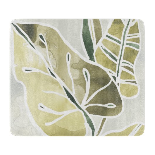 Batik-Blätter Schneidebrett (Vorderseite)