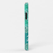 Batik-blaue Wirbel gemustert Case-Mate iPhone Hülle (Hinten/Rechts)