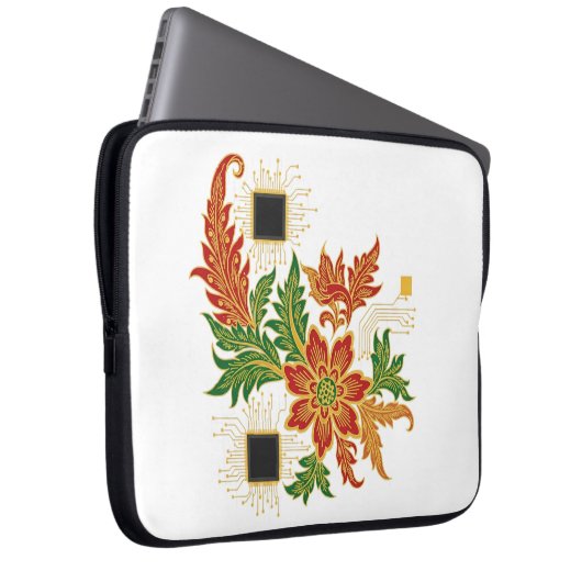 Batik Bloom & CPU Laptopschutzhülle (Vorne Rechts)