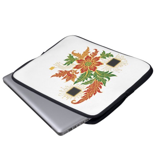 Batik Bloom & CPU Laptopschutzhülle (Vorne Knopf)