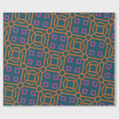 Batik Blue Orange Minimal Muster Geschenkpapier (Flach)