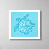 Batik Blue Sea Turtle Malerei auf Leinwand (Vorderseite)