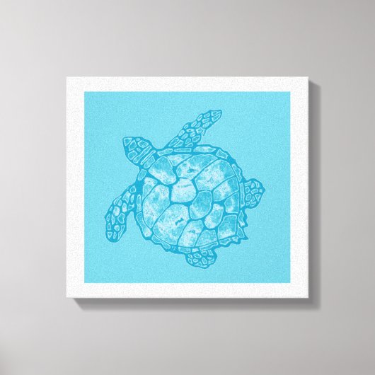 Batik Blue Sea Turtle Malerei auf Leinwand (Vorderseite)
