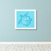 Batik Blue Sea Turtle Malerei auf Leinwand (Insitu (Holzboden))