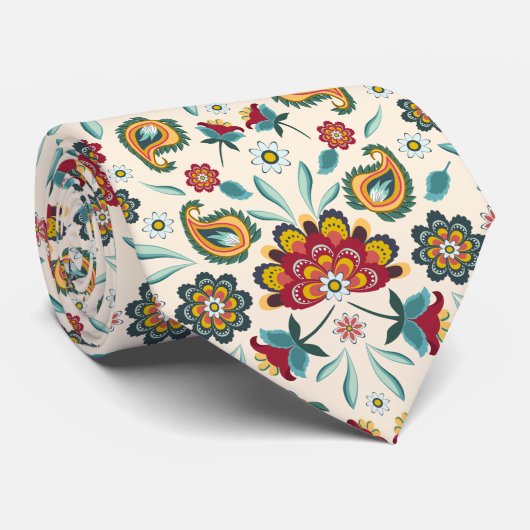 Batik BlumenBoho Indonesier-Art Krawatte (Gerollt)