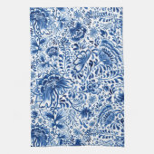 Batik-Blumendesign Blau und Weiß Geschirrtuch (Vertikal)