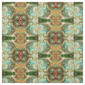 Batik Blumengrün, rot und gelb Stoff (Muster)