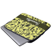 Batik-Blumenmuster Laptopschutzhülle (Vorne Knopf)