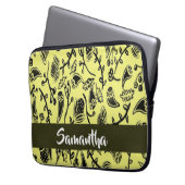 Batik-Blumenmuster Laptopschutzhülle (Vorderseite Links)