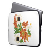 Batik-Blüte & CPU Laptopschutzhülle (Vorderseite Links)