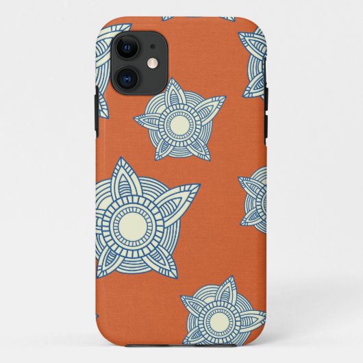 Batik boho chic gmädchenhaftes orangefarbenes Dama Case-Mate iPhone Hülle (Rückseite)