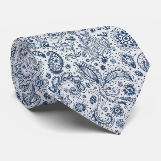 Batik-Boho-Stil Blumen-Paisley-Muster Krawatte (Gerollt)
