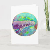 Batik-Buckel-Wal-Kunst Karte (Vorderseite)