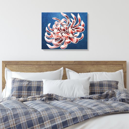 Batik Chrysanthemum Leinwanddruck (Insitu (Schlafzimmer))