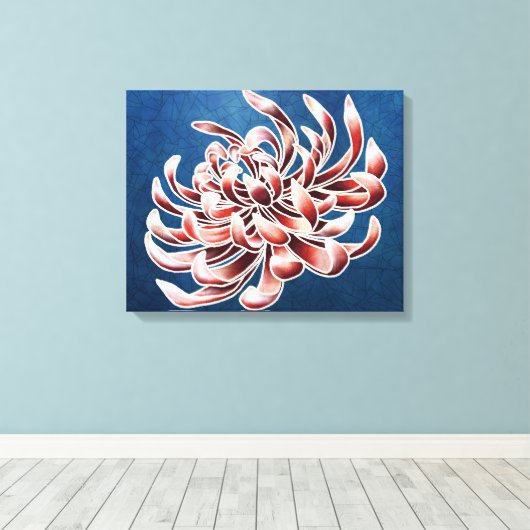 Batik Chrysanthemum Leinwanddruck (Insitu (Holzboden))