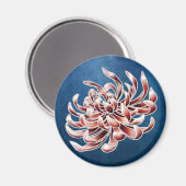 Batik Chrysanthemum Magnet (Vorderseite/Rückseite)