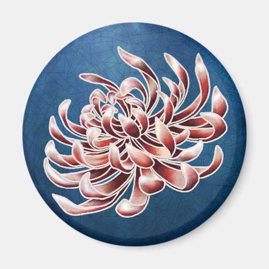 Batik Chrysanthemum Magnet (Vorne)