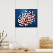Batik Chrysanthemum Poster (Küche)