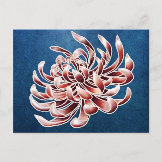 Batik Chrysanthemum Postkarte (Vorderseite)