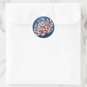 Batik Chrysanthemum Runder Aufkleber (Tasche)