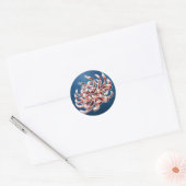 Batik Chrysanthemum Runder Aufkleber (Umschlag)