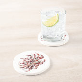 Batik Chrysanthemum Sandstein Untersetzer (Seite)