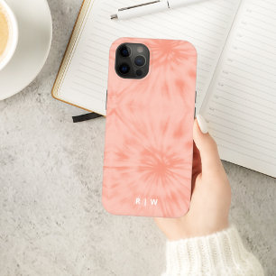 Batik Coral Pink Moderne Pastel iPhone Case 14 Hülle