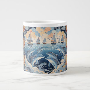 Batik , Dolphinen der Stille Jumbo-Tasse
