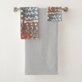 Batik Dye Blue Gray Circle Boho Badetücher Set (Insitu)