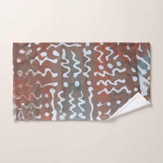 Batik Dye Blue Gray Circle Boho Badetücher Set (Handtuch)