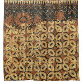 Batik Earthy Coffee Bean Elegant Rustic Rugged Duschvorhang (Vorderseite)