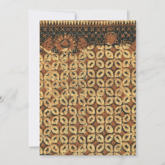 Batik Earthy Coffee Bean Elegant Rustic Rugged Einladung (Rückseite)