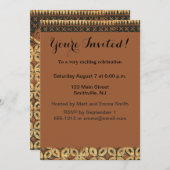 Batik Earthy Coffee Bean Elegant Rustic Rugged Einladung (Vorne/Hinten)