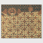 Batik Earthy Coffee Bean Elegant Rustic Rugged Geschenkpapier (Flach)