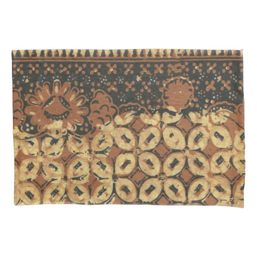 Batik Earthy Coffee Bean Elegant Rustic Rugged Kissenbezug (Vorderseite)