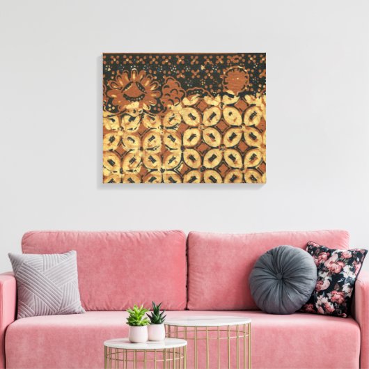 Batik Earthy Coffee Bean Elegant Rustic Rugged Leinwanddruck (Insitu (Wohnzimmer))