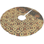 Batik Earthy Coffee Bean Elegant Rustic Rugged Polyester Weihnachtsbaumdecke (Schrägansicht)