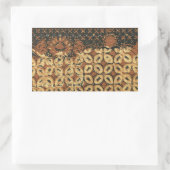 Batik Earthy Coffee Bean Elegant Rustic Rugged Rechteckiger Aufkleber (Tasche)