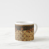Batik Earthy Coffee Bean Elegant Rustikal geplagt Espressotasse (Vorderseite Rechts)