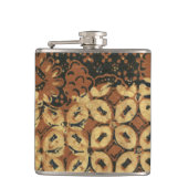 Batik Earthy Coffee Bean Elegant Rustikal geplagt Flachmann (Vorderseite)