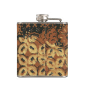 Batik Earthy Coffee Bean Elegant Rustikal geplagt Flachmann (Rückseite)