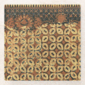 Batik Earthy Coffee Bean Elegant Rustikal geplagt Glasuntersetzer (Vorderseite)